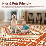 Southwestern Terracotta & Beige Diamond Area(Brown)
