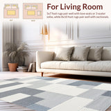 Ultra Soft Area Rug, Non Slip, Stain Resistant, Washable Area Rugs for Living Room, Bedroom, Modern Diamond Stripe Living Room Plush Carpet(Gray)