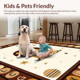 Ultra Soft Area Rug, Non Slip, Stain Resistant, Washable Area Rugs for Living Room, Bedroom, Delightful Animal Themed Decor(Beige)