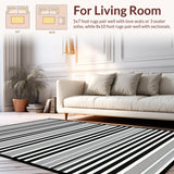 Ultra Soft Area Rug, Non Slip, Stain Resistant, Washable Area Rugs for Living Room, Bedroom, Timeless Classic Diamond Design(Black)