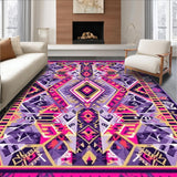 Ultra Soft Area Rug, Non Slip, Stain Resistant, Washable Area Rugs for Living Room, Bedroom, Chic Modern Ethnic Patterned Piece(Purple)