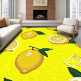 Ultra Soft Area Rug, Non Slip, Stain Resistant, Washable Area Rugs for Living Room, Bedroom, Bright Tropical Fruit Theme(Yellow)