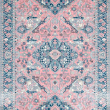 Ultra Soft Area Rug, Non Slip, Stain Resistant, Washable Area Rugs for Living Room, Bedroom, Rustic Geometric Tile Motif(Pink)