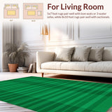 Ultra Soft Area Rug, Non Slip, Stain Resistant, Washable Area Rugs for Living Room, Bedroom, Trendy Green Tartan Decorative Touch(Green)