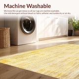 Ultra Soft Area Rug, Non Slip, Stain Resistant, Washable Area Rugs for Living Room, Bedroom, Rustic Elegance Beige Yellow Low Pile Floor Mat(Gold)