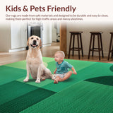 Ultra Soft Area Rug, Non Slip, Stain Resistant, Washable Area Rugs for Living Room, Bedroom, Contemporary Faded Kids Playroom Stain-Resistant Rug(Green)