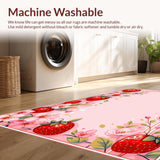 Ultra Soft Area Rug, Non Slip, Stain Resistant, Washable Area Rugs for Living Room, Bedroom, Adorable Bright Floral Arrangement(Pink)