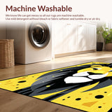 Ultra Soft Area Rug, Non Slip, Stain Resistant, Washable Area Rugs for Living Room, Bedroom, Charming Childlike Illustration Rug(Yellow)