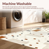 Ultra Soft Area Rug, Non Slip, Stain Resistant, Washable Area Rugs for Living Room, Bedroom, Elegant Off-White Animal Motif(Beige)