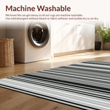 Ultra Soft Area Rug, Non Slip, Stain Resistant, Washable Area Rugs for Living Room, Bedroom, Rustic Minimalist Graphic Pattern(Black)