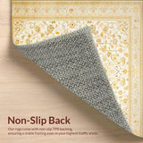 Ultra Soft Area Rug, Non Slip, Stain Resistant, Washable Area Rugs for Living Room, Bedroom, Arrel Speckled Area Beige Oushak(Ivory)