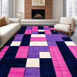 Ultra Soft Area Rug, Non Slip, Stain Resistant, Washable Area Rugs for Living Room, Bedroom, Modern Abstract Circular Patterns(Purple)