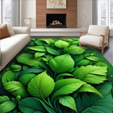 Ultra Soft Area Rug, Non Slip, Stain Resistant, Washable Area Rugs for Living Room, Bedroom, 3D Leaf Nature-Inspired Bath Rug for Boho Decor(Green)