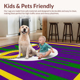 Ultra Soft Area Rug, Non Slip, Stain Resistant, Washable Area Rugs for Living Room, Bedroom, Eclectic Festive Geometric Arrangement(Purple)