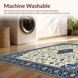 Ultra Soft Area Rug, Non Slip, Stain Resistant, Washable Area Rugs for Living Room, Bedroom, Abstract Floral for(Blue)