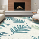 Ultra Soft Area Rug, Non Slip, Stain Resistant, Washable Area Rugs for Living Room, Bedroom, Tropical Leaf Inspired Aesthetic(Beige)