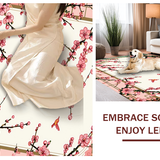 Ultra Soft Area Rug, Non Slip, Stain Resistant, Washable Area Rugs for Living Room, Bedroom, Elegant Japanese Spring Aesthetic(Pink)