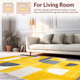 Ultra Soft Area Rug, Non Slip, Stain Resistant, Washable Area Rugs for Living Room, Bedroom, Elegant Modern Yellow Gradient Pattern(Yellow)