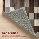 Ultra Soft Area Rug, Non Slip, Stain Resistant, Washable Area Rugs for Living Room, Bedroom, Luxurious Vintage-Inspired Geometric Theme(Brown)