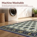 Ultra Soft Area Rug, Non Slip, Stain Resistant, Washable Area Rugs for Living Room, Bedroom, Vintage Loom Inspired Area(Beige)