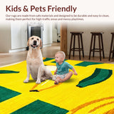 Ultra Soft Area Rug, Non Slip, Stain Resistant, Washable Area Rugs for Living Room, Bedroom, Fun Eclectic Kitchen Aesthetic(Yellow)
