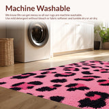 Ultra Soft Area Rug, Non Slip, Stain Resistant, Washable Area Rugs for Living Room, Bedroom, Modern Pink Leopard Bedroom Rug for Teen Girls(Pink)