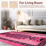 Ultra Soft Area Rug, Non Slip, Stain Resistant, Washable Area Rugs for Living Room, Bedroom, Vibrant Pink Animal Print Aesthetic(Pink)