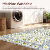 Ultra Soft Area Rug, Non Slip, Stain Resistant, Washable Area Rugs for Living Room, Bedroom, Elegant Neutral Botanical Touch(Gray)