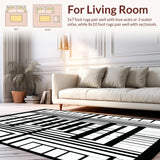 Ultra Soft Area Rug, Non Slip, Stain Resistant, Washable Area Rugs for Living Room, Bedroom, Chic Zebra Crossing Modern Black And White Patterned Rug(Black)