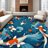 Vibrant Koi Fish Motif(Blue)