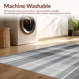 Ultra Soft Area Rug, Non Slip, Stain Resistant, Washable Area Rugs for Living Room, Bedroom, Luxurious Black and White Symmetry(Gray)