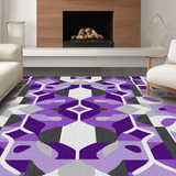 Ultra Soft Area Rug, Non Slip, Stain Resistant, Washable Area Rugs for Living Room, Bedroom, Trendy Minimalist Color Contrast(Purple)