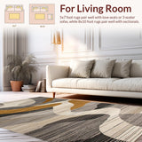 Ultra Soft Area Rug, Non Slip, Stain Resistant, Washable Area Rugs for Living Room, Bedroom, Elegant Warm Palette Textured Design(Gray)