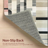 Ultra Soft Area Rug, Non Slip, Stain Resistant, Washable Area Rugs for Living Room, Bedroom, Monochrome Linear Wave Runner Rug with Bold Stripes and Minimalist Contrast(Gray)