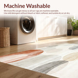 Ultra Soft Area Rug, Non Slip, Stain Resistant, Washable Area Rugs for Living Room, Bedroom, Round Floor Multi Circle Design Distressed Printed Area(Gray)