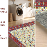 Ultra Soft Area Rug, Non Slip, Stain Resistant, Washable Area Rugs for Living Room, Bedroom, Contemporary Vibrant Curved Patterns(Red)