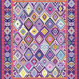 Ultra Soft Area Rug, Non Slip, Stain Resistant, Washable Area Rugs for Living Room, Bedroom, Artful Abstract Mosaic Arrangement(Purple)