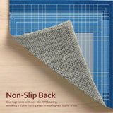 Ultra Soft Area Rug, Non Slip, Stain Resistant, Washable Area Rugs for Living Room, Bedroom, Sleek Blue Tiled Pattern(Blue)