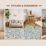 Ultra Soft Area Rug, Non Slip, Stain Resistant, Washable Area Rugs for Living Room, Bedroom, Contemporary Fun Quote Bathroom Piece(Blue)
