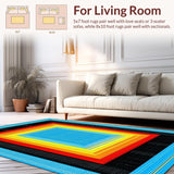 Ultra Soft Area Rug, Non Slip, Stain Resistant, Washable Area Rugs for Living Room, Bedroom, Unique Artistic Gradient Play(Blue)