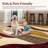 Ultra Soft Area Rug, Non Slip, Stain Resistant, Washable Area Rugs for Living Room, Bedroom, Boho Geometric Area Multicolored Abstract(Beige)
