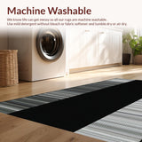Ultra Soft Area Rug, Non Slip, Stain Resistant, Washable Area Rugs for Living Room, Bedroom, Stylish Abstract Black and White Composition(Black)