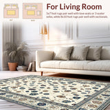 Ultra Soft Area Rug, Non Slip, Stain Resistant, Washable Area Rugs for Living Room, Bedroom, Contemporary Gentle Animal Imagery(Beige)