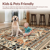 Ultra Soft Area Rug, Non Slip, Stain Resistant, Washable Area Rugs for Living Room, Bedroom, Vibrant Retro Ogee Style(Beige)