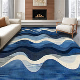 Chic Minimalist Fluid Line Composition(Blue)