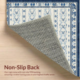 Ultra Soft Area Rug, Non Slip, Stain Resistant, Washable Area Rugs for Living Room, Bedroom, Bowknot Emblem Scallop Pattern Rug with Modern Preppy Ribbon Graphics(Blue)