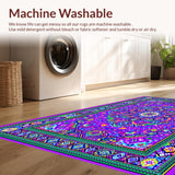 Ultra Soft Area Rug, Non Slip, Stain Resistant, Washable Area Rugs for Living Room, Bedroom, Radiant Geometric Wave Composition(Purple)