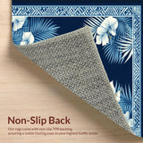 Ultra Soft Area Rug, Non Slip, Stain Resistant, Washable Area Rugs for Living Room, Bedroom, Contemporary Multicolor Coastal Motif(Blue)
