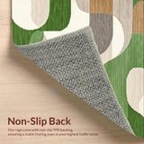 Ultra Soft Area Rug, Non Slip, Stain Resistant, Washable Area Rugs for Living Room, Bedroom, Modern Abstract Sage Green Living Room Washable Rug(Gray)