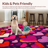 Ultra Soft Area Rug, Non Slip, Stain Resistant, Washable Area Rugs for Living Room, Bedroom, Lively Motivational Textured Design(Purple)